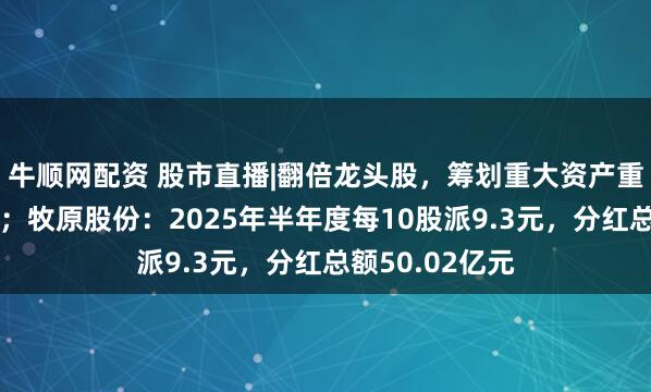 牛顺网配资 股市直播|翻倍龙头股，筹划重大资产重组！跨界芯片；牧原股份：2025年半年度每10股派9.3元，分红总额50.02亿元